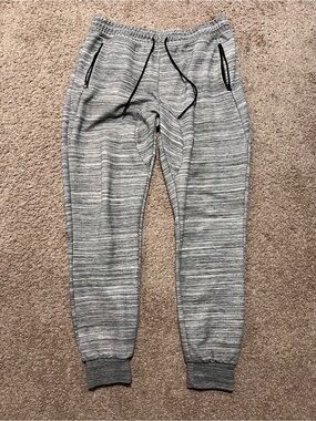 Buffalo David Bitton Men's Heather Gray Jogger Sweatpants with Black Accents
